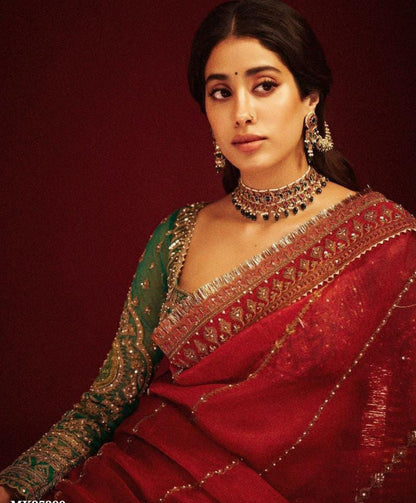 Organza silk fancy saree