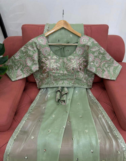 Beautiful Embroidery Zari Work With Siroski Work