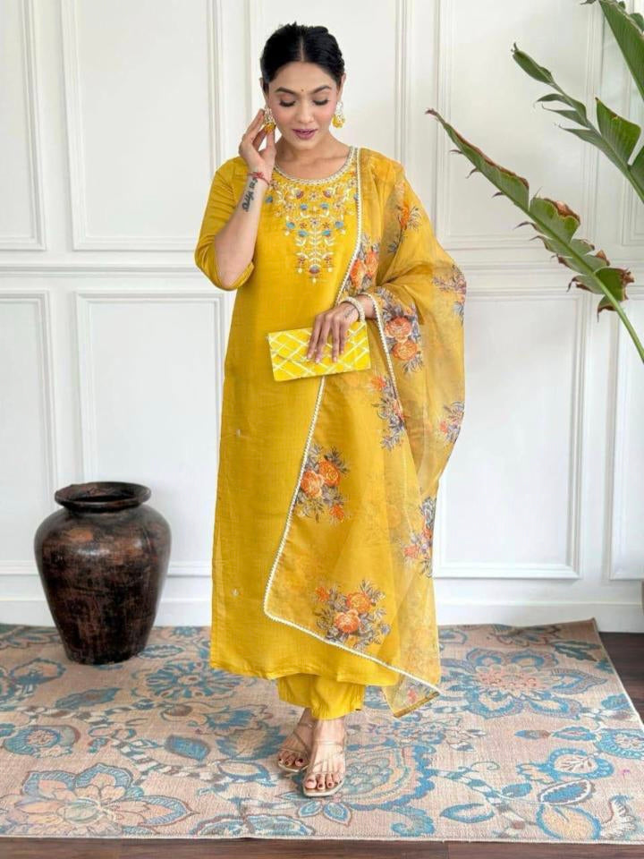 roman silk kurti set with dupatta