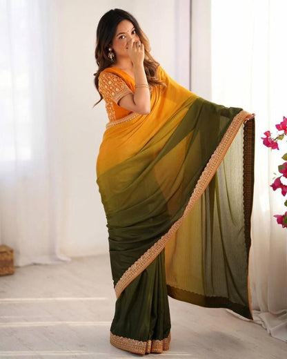 Chinon Silk two ton fancy saree