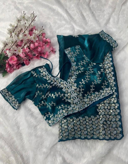 Pure Zimmy Choo Satin Saree with blouse stitch