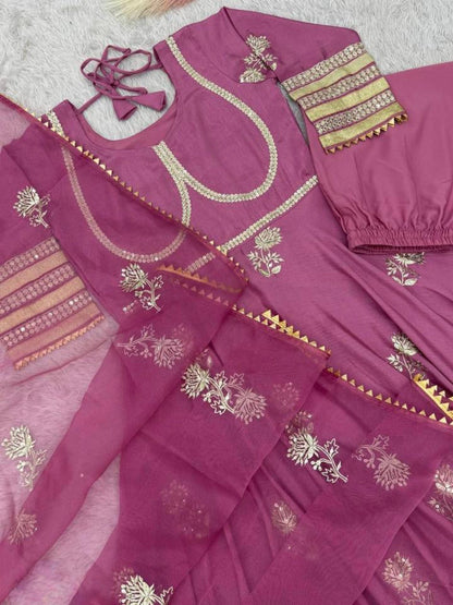 pure chinon silk fancy gown