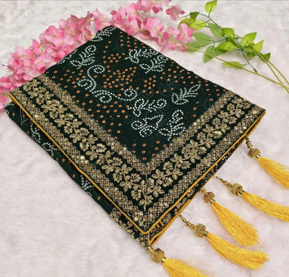 Georgette Bandhani Print saree