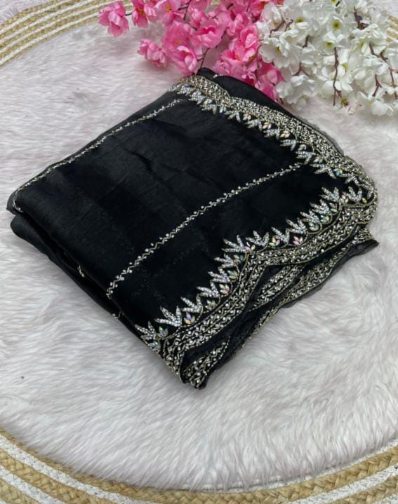 Zimmy Choo Saree pure Handwork ston work saree