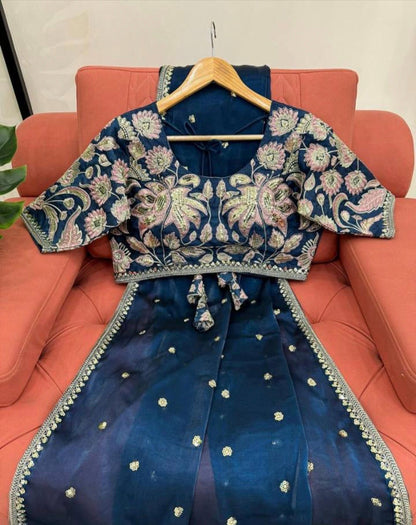 Beautiful Embroidery Zari Work With Siroski Work