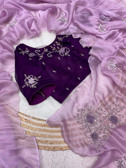 Jordan silk sattin Fabric With hand  Work