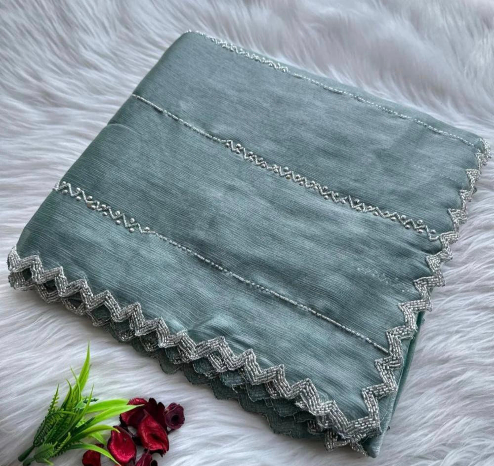 Hand work pure saree