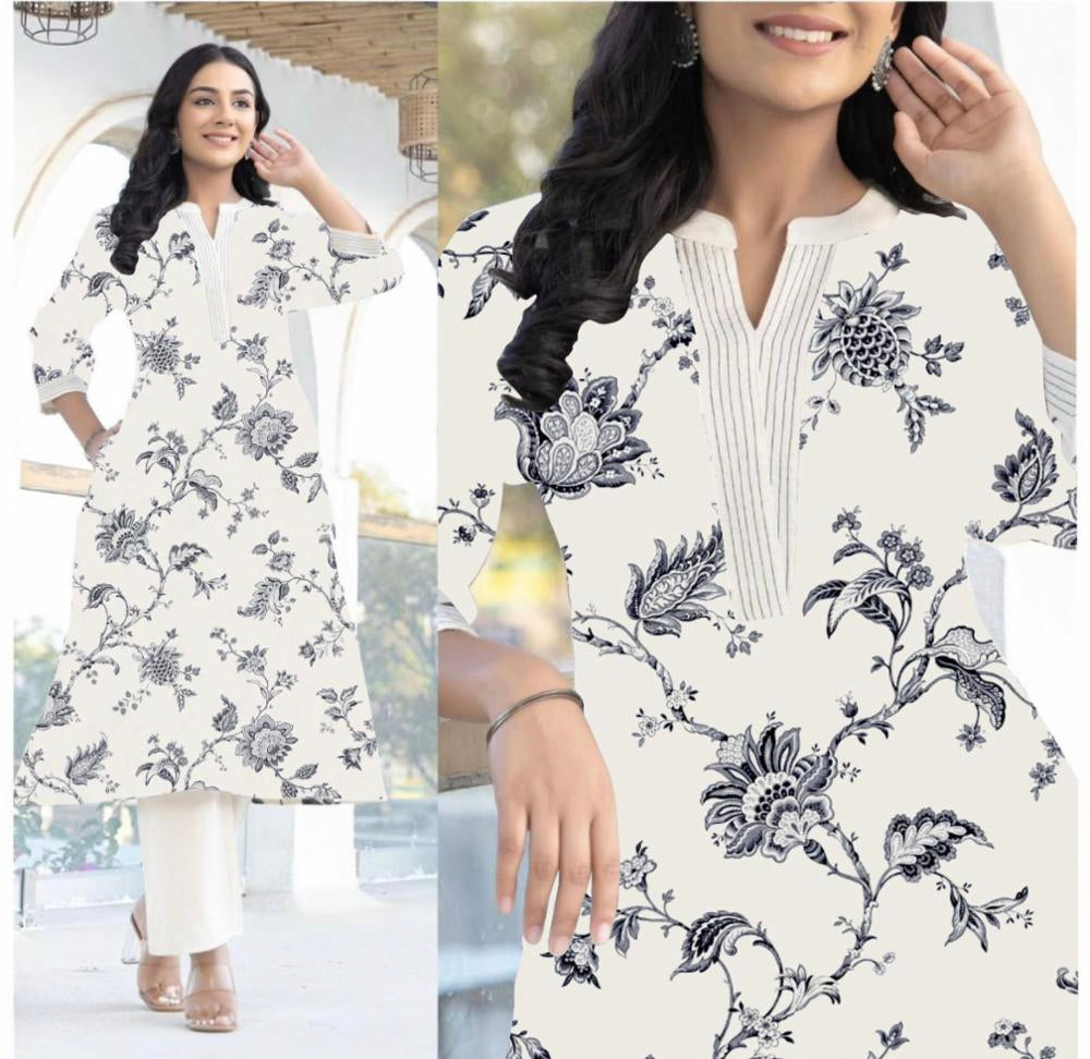 Rayon fabric Digital print kurti set .