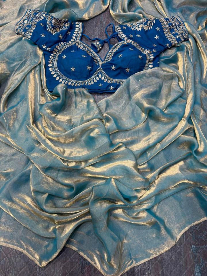 Spice Silk saree with blouse stitch