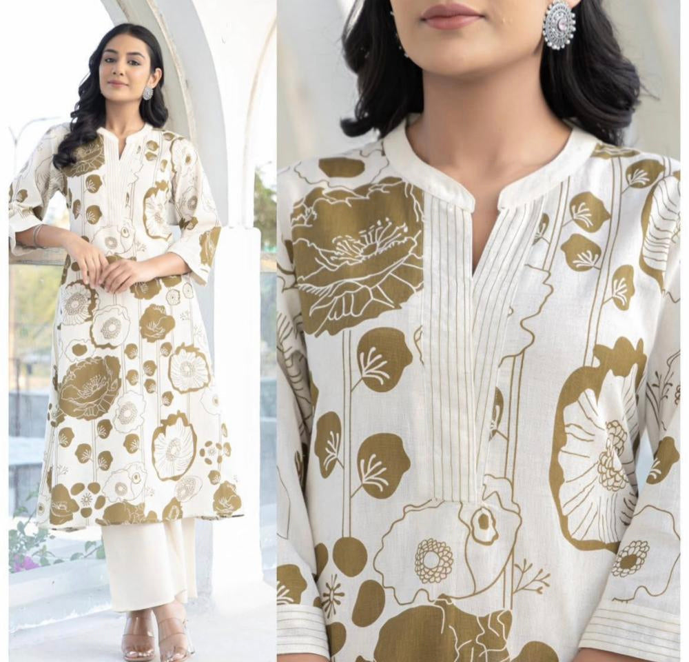 Rayon fabric Digital print kurti set