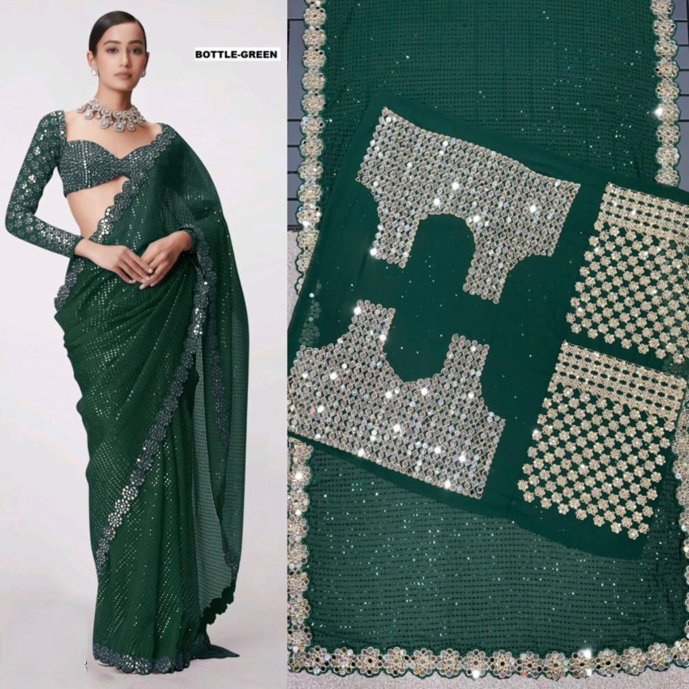 Mirror saree Pure Georgette