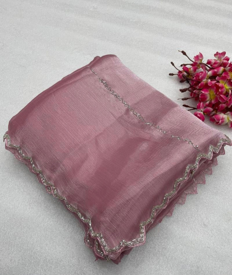 Hand work pure saree