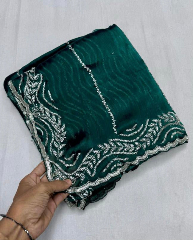 Women,s Pure organza saree original hand work