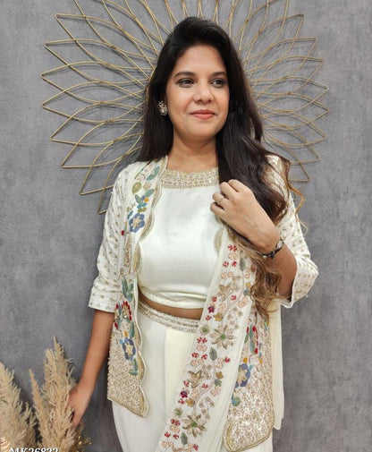 Saree Heavy Chinnon Silk Ready To Wear