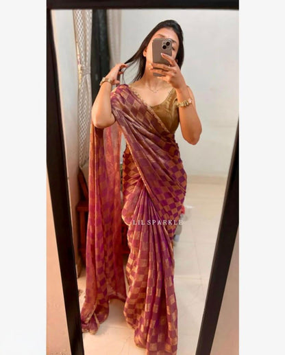 Beautiful Chrome Unicorn Saree Shaded Of Rainbow*