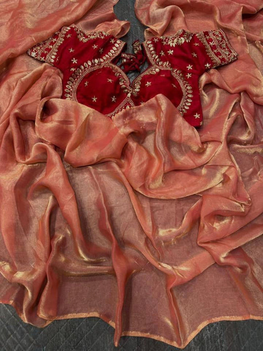 Spice Silk saree with blouse stitch