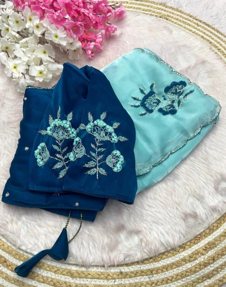 Soft Jimmy Choo hand work saree