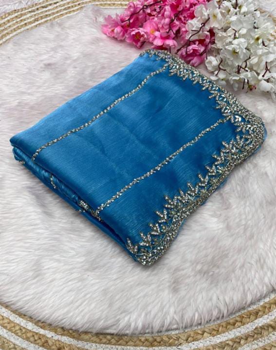 Zimmy Choo Saree pure Handwork ston work saree