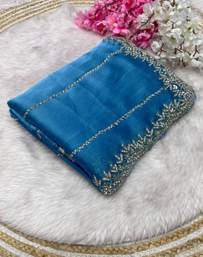 Zimmy Choo Saree pure Handwork ston work saree