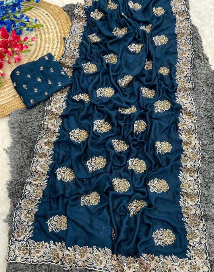 Blooming Vichitra saree