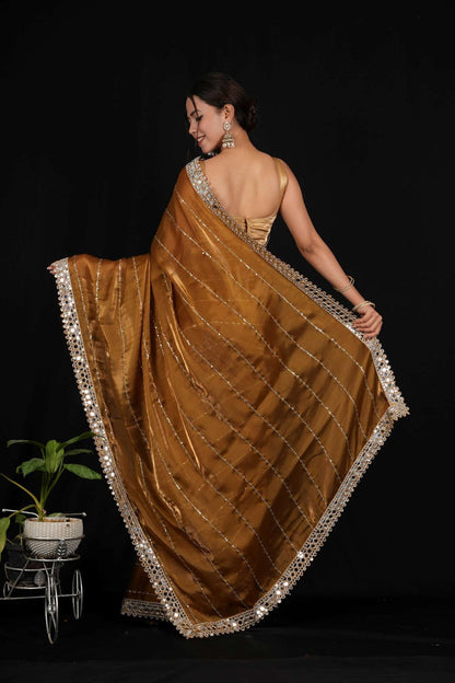 Mirror work saree