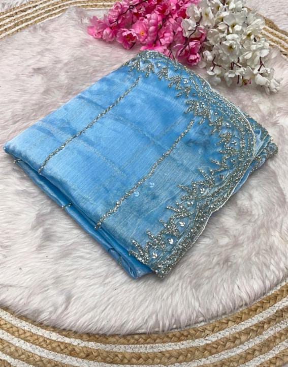 Zimmy Choo Saree pure Handwork ston work saree