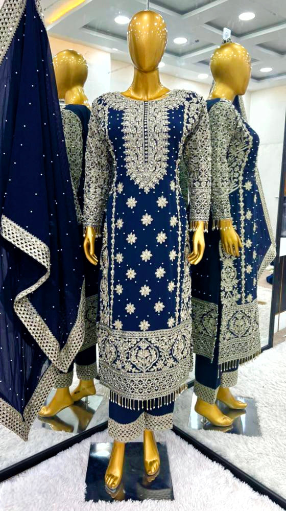 pure Georgette With Heavy Embroidery suit set