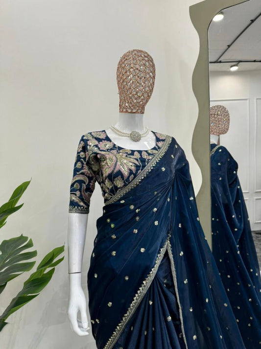 Beautiful Embroidery Zari Work With Siroski Work