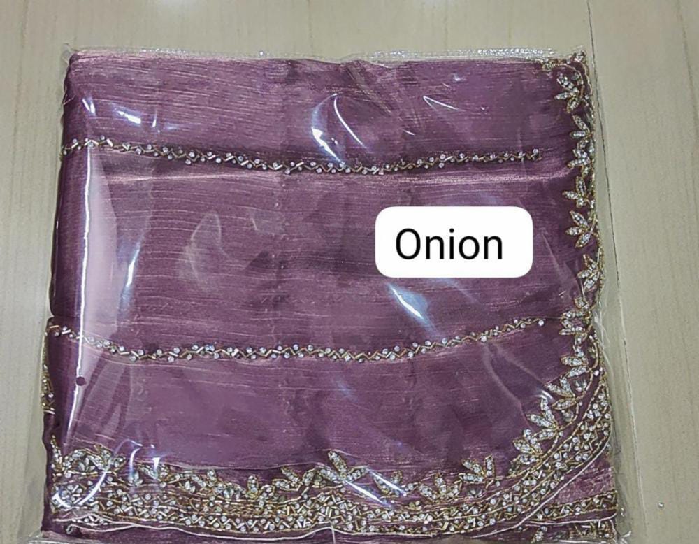 Zimmy Choo Saree pure Handwork ston work saree