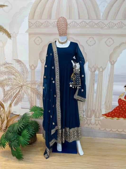 gown,dupatta,with poket batwa