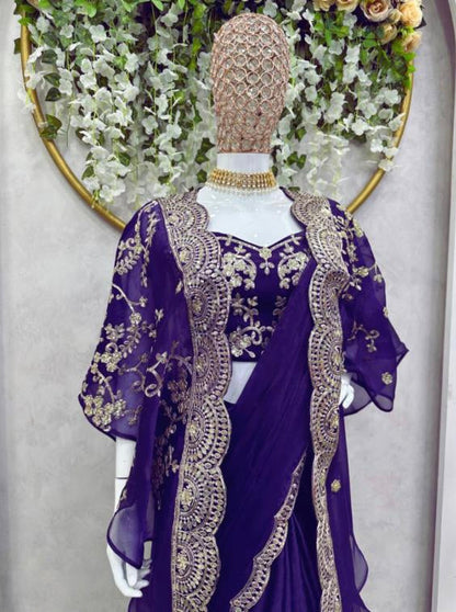 Ready To Wear Saree With Shrug