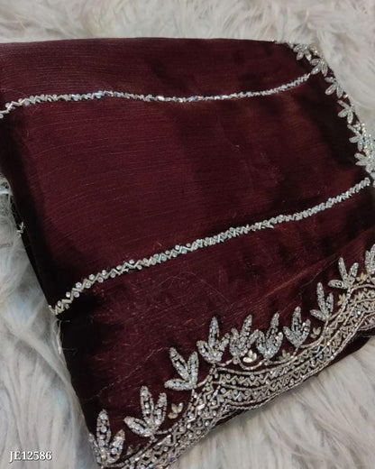 Zimmy Choo Saree pure Handwork ston work saree