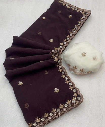 chinon soft silk saree