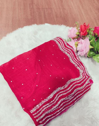 Pure Handwork Burberry Silk Saree