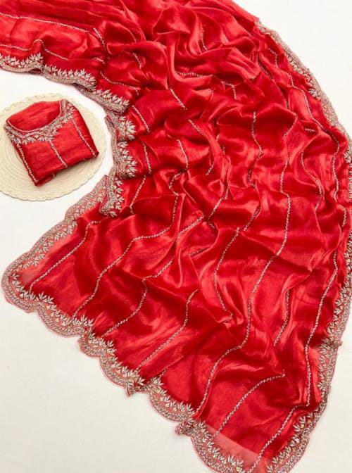 Zimmy Choo Saree pure Handwork ston work saree