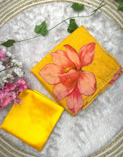 Tebby Organza hand work Saree