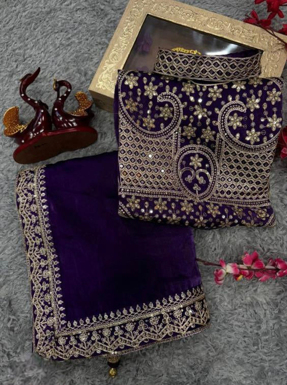 Jimmy choo saree with fancy jacket blouse