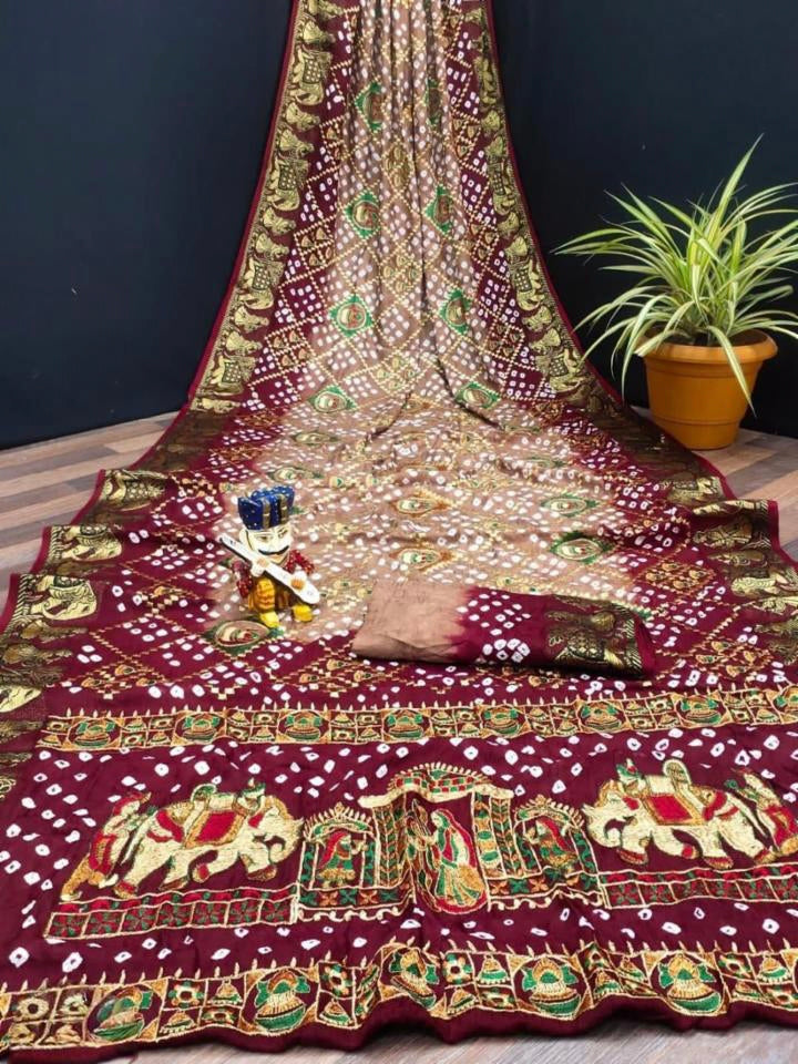 Heavy Bandhej Sarees
