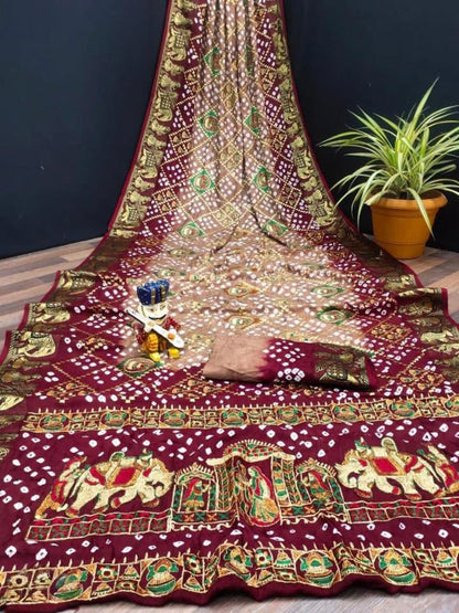 Heavy Bandhej Sarees
