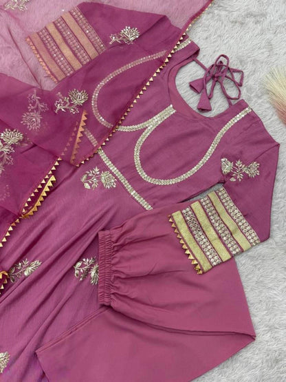 pure chinon silk fancy gown