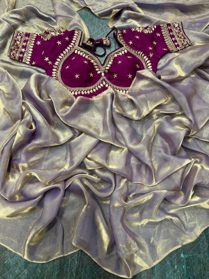 Spice Silk saree with blouse stitch