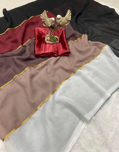 Women,s original smooth Gorgette with digital print