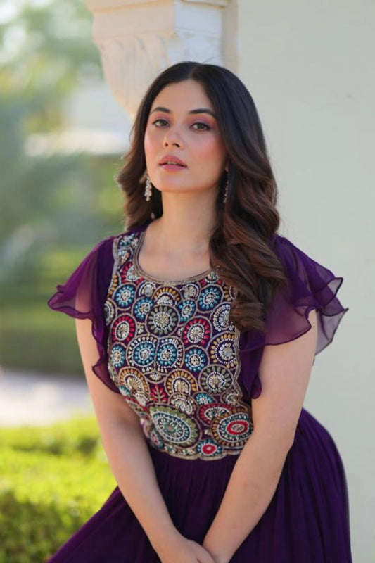 Blooming long gown with dupatta.