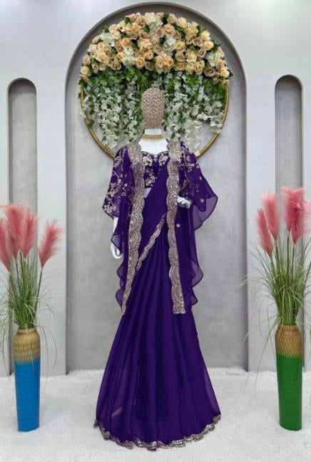 Ready To Wear Saree With Shrug