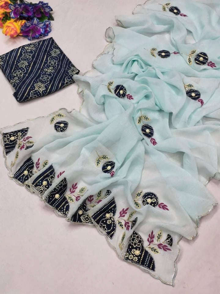 Women,s Most Trending patch work Saree