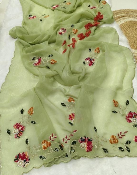 Women,s fandy chiffon  fancy saree