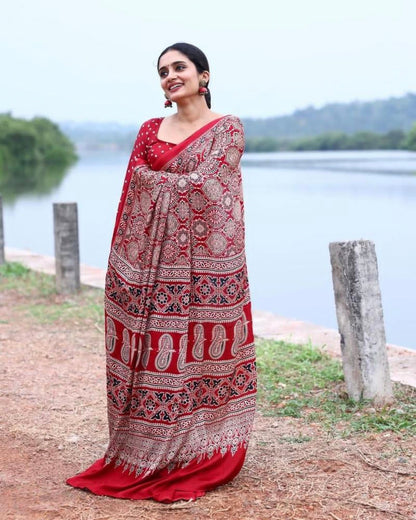 Pre Draped Saree With Stitch Blouse