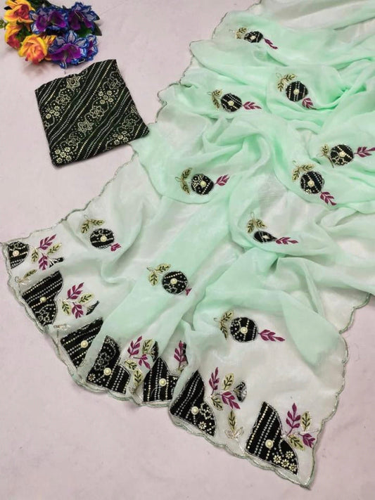 Women,s Most Trending patch work Saree