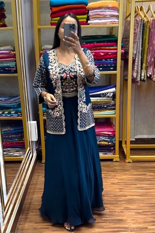 Chinon Fabric Lehenga Jacket