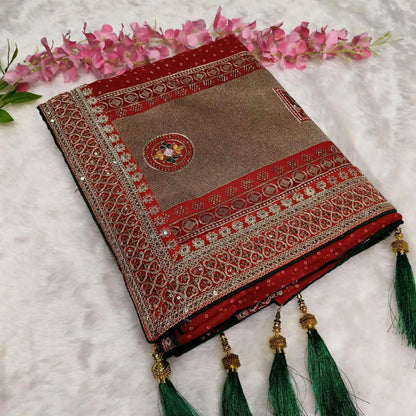 Pure Georgette Bandhani Print saree